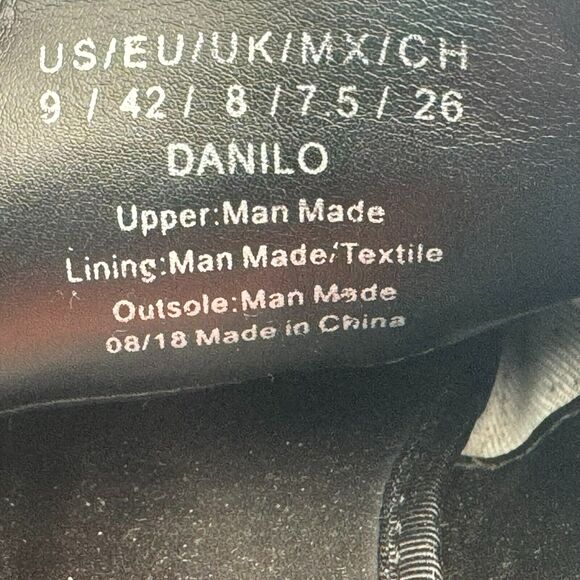 TALLIA Loafer Men's 9 Danilo Cap Toe Lace-Up Black Silver Metallic Dress Shoe - Picture 8 of 9